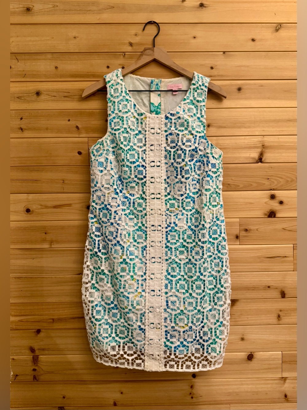Lilly Pulitzer Size 10 Rosalie Lace Shift Dress Geometric Vacation Resortwear